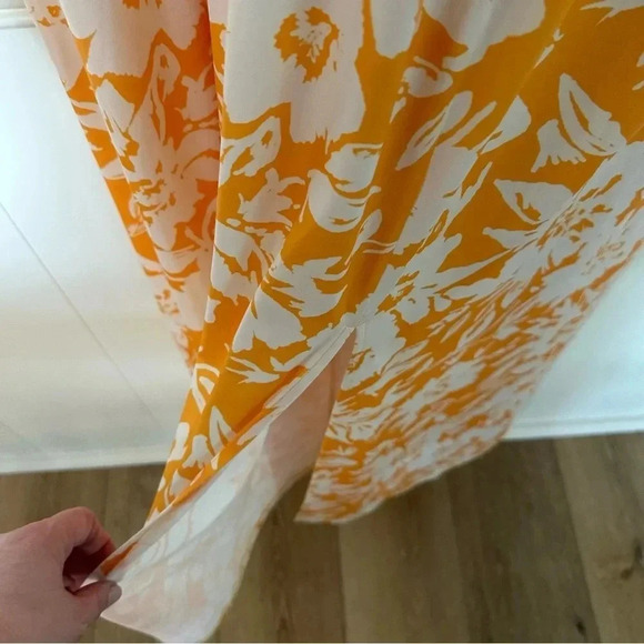 Eloquii Women's Short Dolman Sleeve Yellow & White Floral Maxi Dress Size 16 GUC - Picture 7 of 10